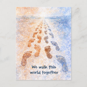 We Walk This World Together Ansichtkaart Feestdagenkaart