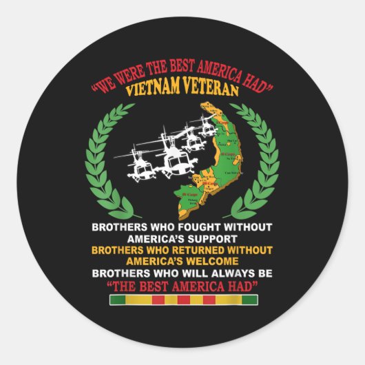 We waren het beste Amerika met Vietnam-veteranenbr Ronde Sticker (Voorkant)