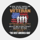 We waren het beste Amerika met Vietnam-veteranenbr Ronde Sticker (Voorkant)