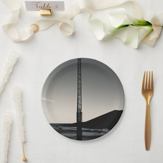 We waren hier papieren borden papieren bordje (Huwelijk)