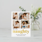 We waren stoute zwangerschapsuitkondiging kerst folie uitnodiging briefkaart (Staand Voorkant)