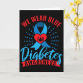We Wear Blue For Diabetes Awareness  Kaart (Gele Bloem)
