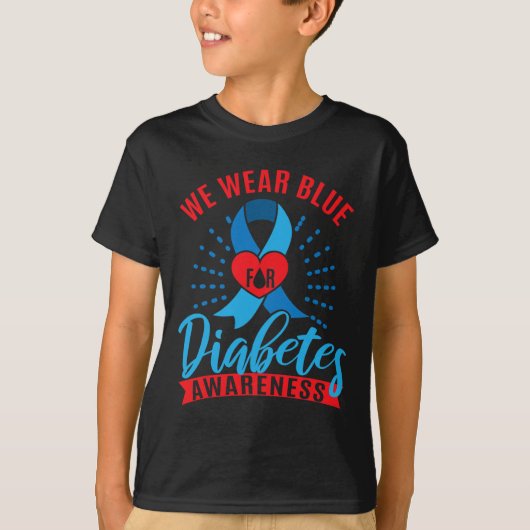 We Wear Blue For Diabetes Awareness T-shirt (Voorkant)