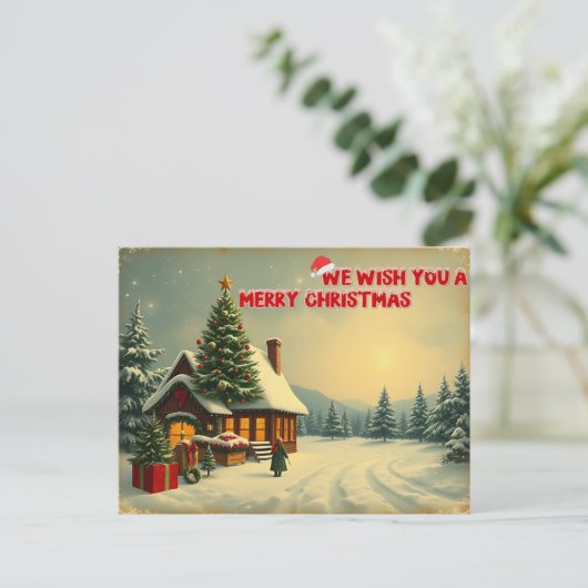 We wensen een vrolijk kerstfeest - O12 Uitnodiging Briefkaart (Staand voorkant)