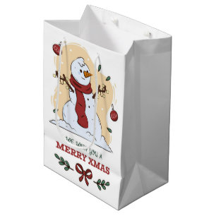 We wensen je een Merry Xmas Snowman Medium Cadeauzakje