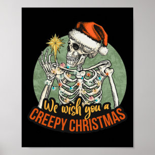 We wensen je een mooie kerstpajama grappig skelet poster