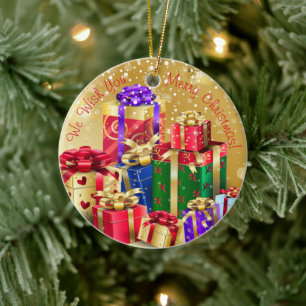 We wensen je een prettige kerst! Gelukkig nieuwjaa Keramisch Ornament