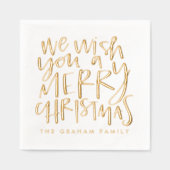 We wensen je een vrolijk kerstlied folie servetten (Voorkant)