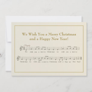 We wensen u een prettig kerstfeest Muziekstuk Feestdagenkaart