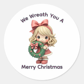 We Wensen U een Prettig Kerstfeest  Ronde Sticker