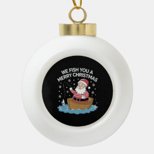 We Wensen U een Prettig Kerstfeest Visser Vissen Keramische Bal Ornament