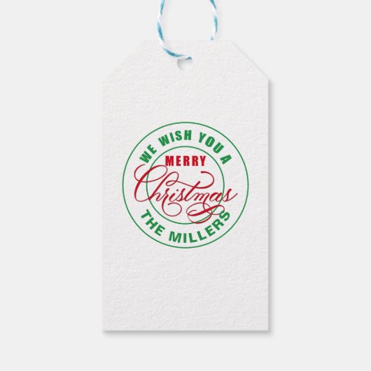 We wensen u een prettige kerstdag cadeaulabel (Achterkant)