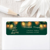 We wensen u een prettige kerstdag, een straathyte. etiket (Insitu)