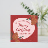 We wensen u een prettige kerstdag feestdagenkaart (Staand voorkant)