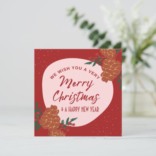 We wensen u een prettige kerstdag feestdagenkaart (Staand voorkant)