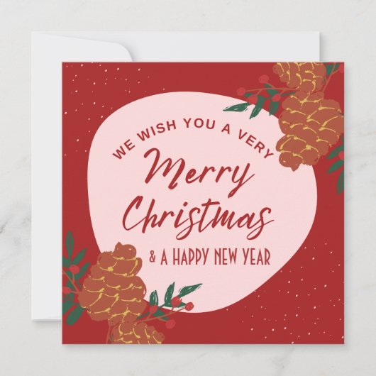 We wensen u een prettige kerstdag feestdagenkaart (Voorkant)