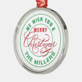 We wensen u een prettige kerstdag metalen ornament (Links)