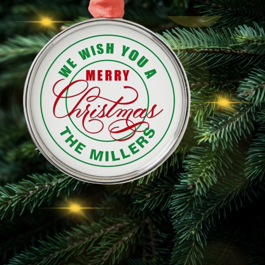 We wensen u een prettige kerstdag metalen ornament