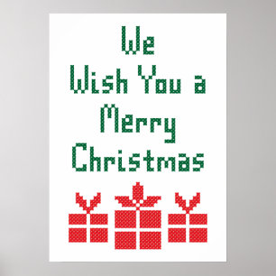 We wensen u een prettige kerstdag poster