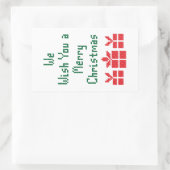 We wensen u een prettige kerstdag rechthoekige sticker (Tas)