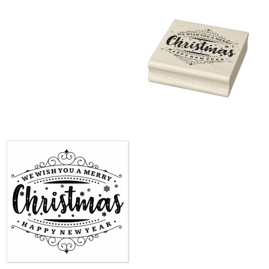 We wensen u een prettige kerstdag 	rubberstempel (Gestempeld)