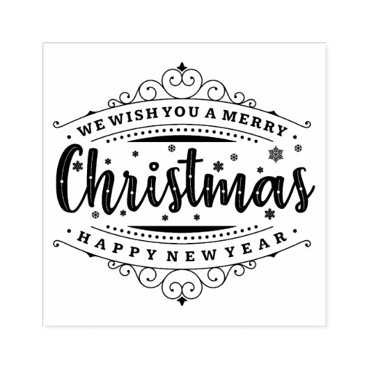 We wensen u een prettige kerstdag 	rubberstempel (Afrduk)