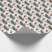 We wensen u een prettige kerstretro kerstman cadeaupapier (Hoek)