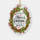 We wensen u een prettige kerstronde-versiering keramisch ornament (Rechts)