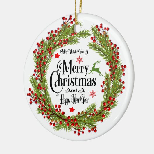 We wensen u een prettige kerstronde-versiering keramisch ornament (Links)