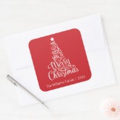 We wensen u een prettige kerstvierkant Sticker, ro Vierkante Sticker (Envelop)
