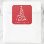 We wensen u een prettige kerstvierkant Sticker, ro Vierkante Sticker (Tas)