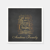 We wensen u een vrolijk kerstdiner gepersonaliseer servetten (Voorkant)