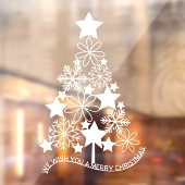 We wensen u een vrolijk kerstfeest Sneeuwvlokkerbo Raamsticker (Vel 2)