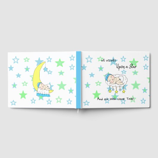 We wensten een Star Boy's Baby shower blauw Gastenboek (Volledig)