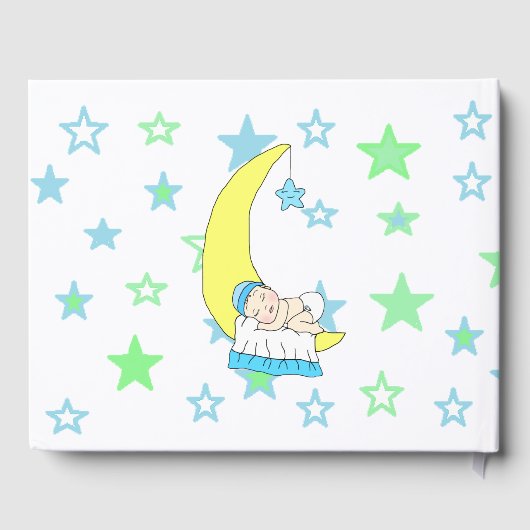 We wensten een Star Boy's Baby shower blauw Gastenboek (Achterkant)