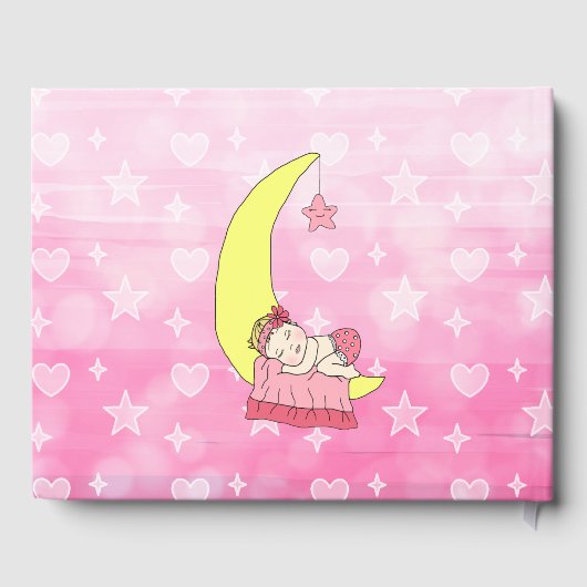 We wensten het Baby shower van een sterrenmeisje Gastenboek (Achterkant)