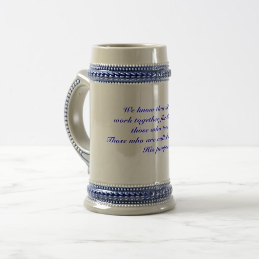 We weten dat alle dingen samen werken beker bierpul (Voorkant links)