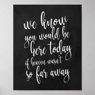 We weten dat je hier vandaag 8x10 Memorial Sign zo Poster