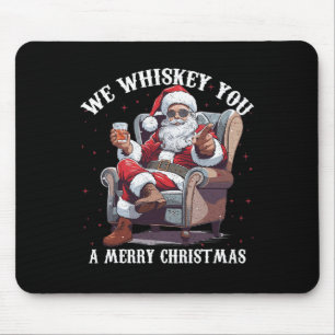 We whisky je een vrolijke kerst grappige kerstman muismat