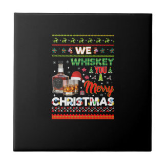 We whisky u in vrolijke kerst tegeltje