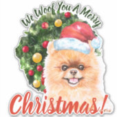 We wilden jullie prettige kerstpommern sticker (Voorkant)