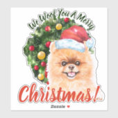 We wilden jullie prettige kerstpommern sticker (Vel)