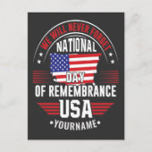 We Will Never Forget National Day of Remembrance Briefkaart (Voorkant)
