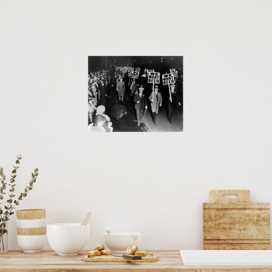 We willen Beer! Protest verbod, 1931 Poster (Keuken)