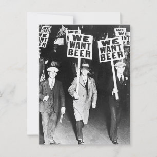 We willen bier om te protesteren tegen oude fotogr briefkaart