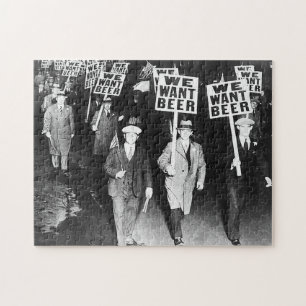 We willen bier om te protesteren tegen oude fotogr legpuzzel
