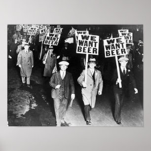 We willen bier om te protesteren tegen oude fotogr poster
