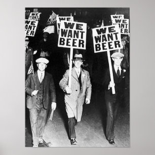 We willen bier om te protesteren tegen oude fotogr poster