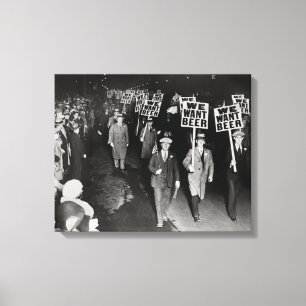 We willen bier! Protest tegen drankverbod, 1931. A Canvas Afdruk