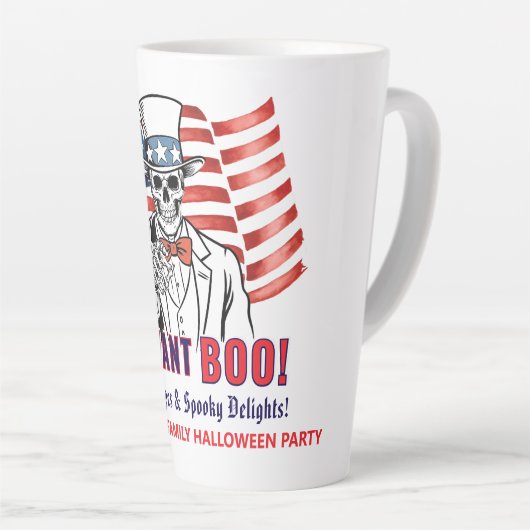 We willen Boo Patriotic Halloween Skeleton Uncle S Latte Mok (Rechterhoek)